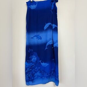 Rayon Dolphin Swim Cover Up Skirt Tropic Threads Blue Beach Pool Ocean Large